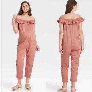 The Nines by Hatch Blush Pink Maternity Jumpsuit Size medium